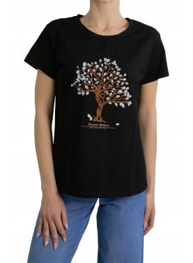 t shirt con stampa albero